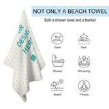 Personalized beach towel, suitable for beach, shower and travel use, quick-drying and absorbent