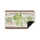 Farm Fresh door mat with radishes and snap peas for indoor or outdoor use