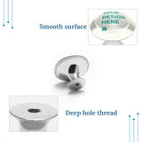 Customizable stainless steel cabinet drawer pull with "YOUR DESIGN HERE" design, suitable for various drawers