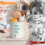 Customizable toy storage organizer, perfect for kids. Promotes tidy spaces, made with polyester fabric.