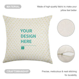 Customizable linen throw pillow case with personalized design, perfect for living room decor, and made in the USA