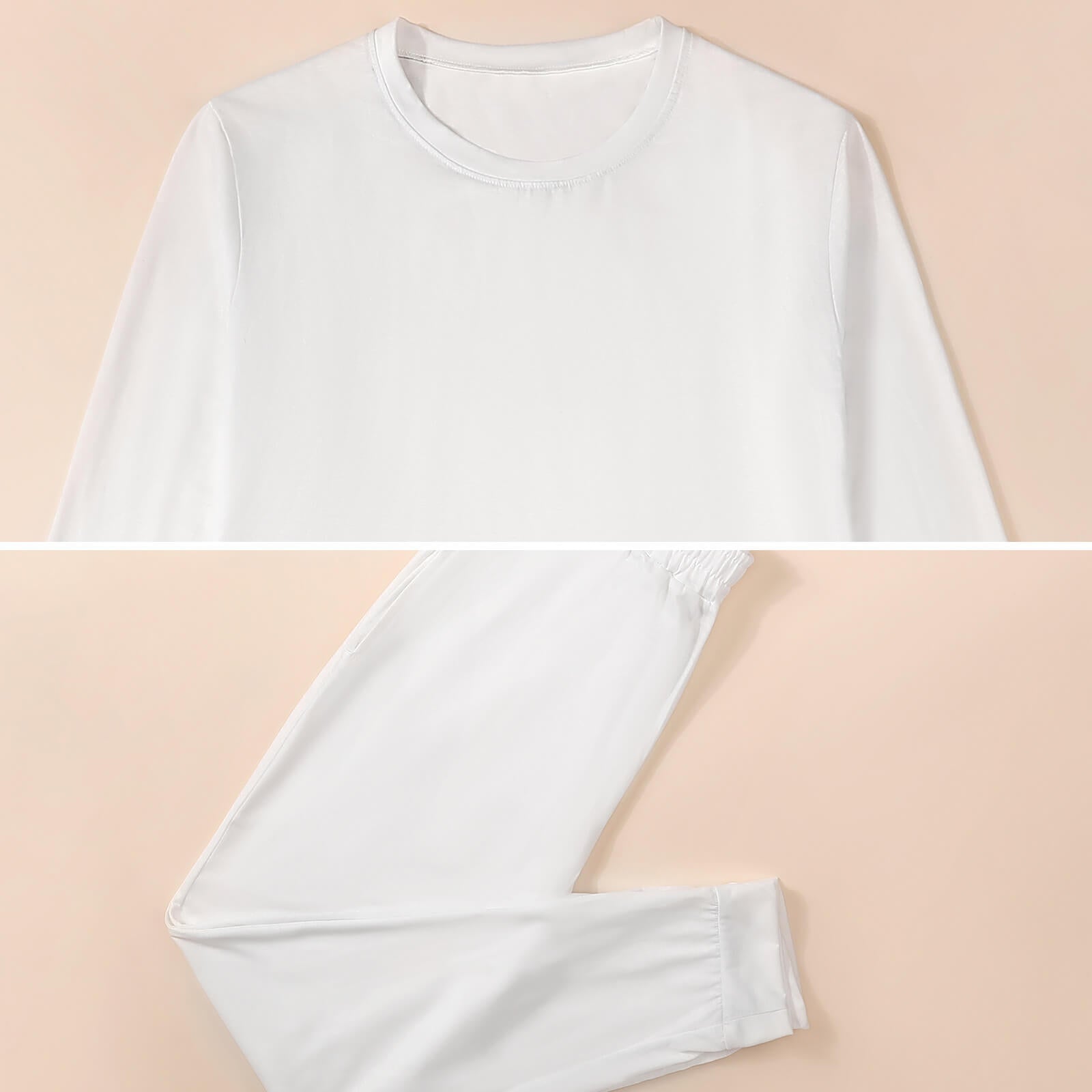 White toddler boys pajamas set made of soft, comfortable fabric, perfect for sleep and play.