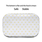 White lunch bag with yellow hearts, flat bottom, safe and stable, reusable meal bag