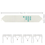 Personalized table runner for party, wedding, birthday with customizable design, made of short plush, dimension 178cm.
