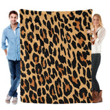 Animal Skin Flannel Blanket Made In USA - Leopard print, cozy and warm blanket for home.