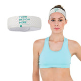 Custom sports headband, featuring 'YOUR DESIGN HERE', breathable towel fabric, for workout