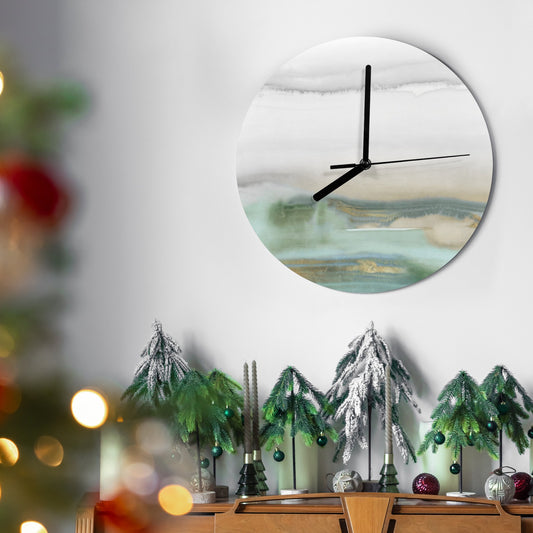 Modern MDF wall clock with abstract design for living room, kitchen, or office decor