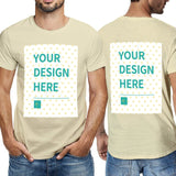 MyArtsyGift custom men's t-shirt with 'YOUR DESIGN HERE' print, cotton, double-sided, short sleeve