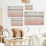 Abstract canvas wall art, pink and gold paintings for living room and bedroom decor, made of canvas, modern style