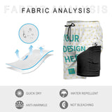 MyArtsyGift - Custom Men's Swim Trunks  with Compression Liner Personalized Bathing Suit Beach Swim Shorts