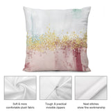 Pastel abstract art pillow cover, short plush fabric, invisible zipper. Home decor for sofa, living room, and car.