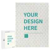 Custom photo puzzle with 'YOUR DESIGN HERE' design, a personalized jigsaw puzzle gift, perfect for family game nights.