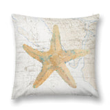 Luxury soft fluffy pillow cover with starfish design for sofa and couch