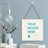 Customizable wood sign with "YOUR DESIGN HERE" text, farmhouse decor for home and kitchen, personalized design.