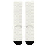 Customizable mid-calf socks with yellow heart pattern, perfect gift for women and men.