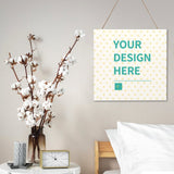 Customizable wood sign with "YOUR DESIGN HERE" text, farmhouse decor for home and kitchen, personalized design.