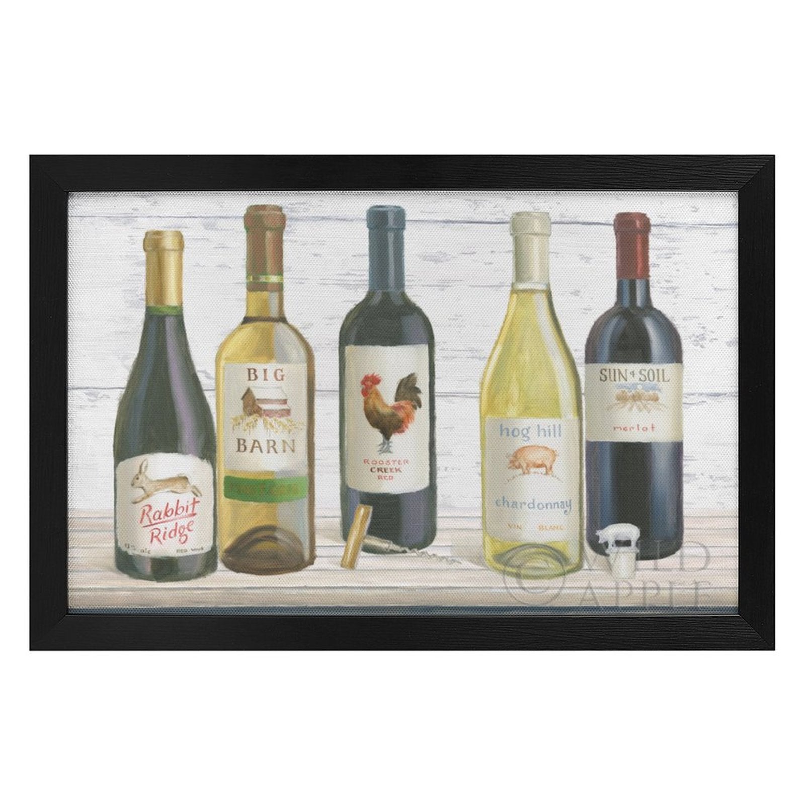Personalized Canvas Print of Wine Bottles, Framed Wall Art, Home Decor