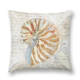 Decorative pillow cover with a nautilus shell design, soft plush for sofa or couch, MyArtsyGift