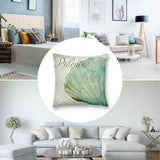 Teal Palourde seashell plush pillow cover for sofa/couch. Soft, fluffy, decorative pillow for home.