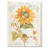 Floursack Autumn Metal Sign with Sunflower Art - Made in USA