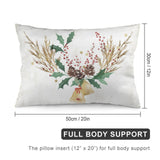 Polyester Christmas pillow cover with festive wreath design and 'Full Body Support' for sofa or bed Christmas decor