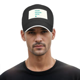 Black baseball cap with 'YOUR DESIGN HERE' area, personalized gift, polyester hat, custom design available
