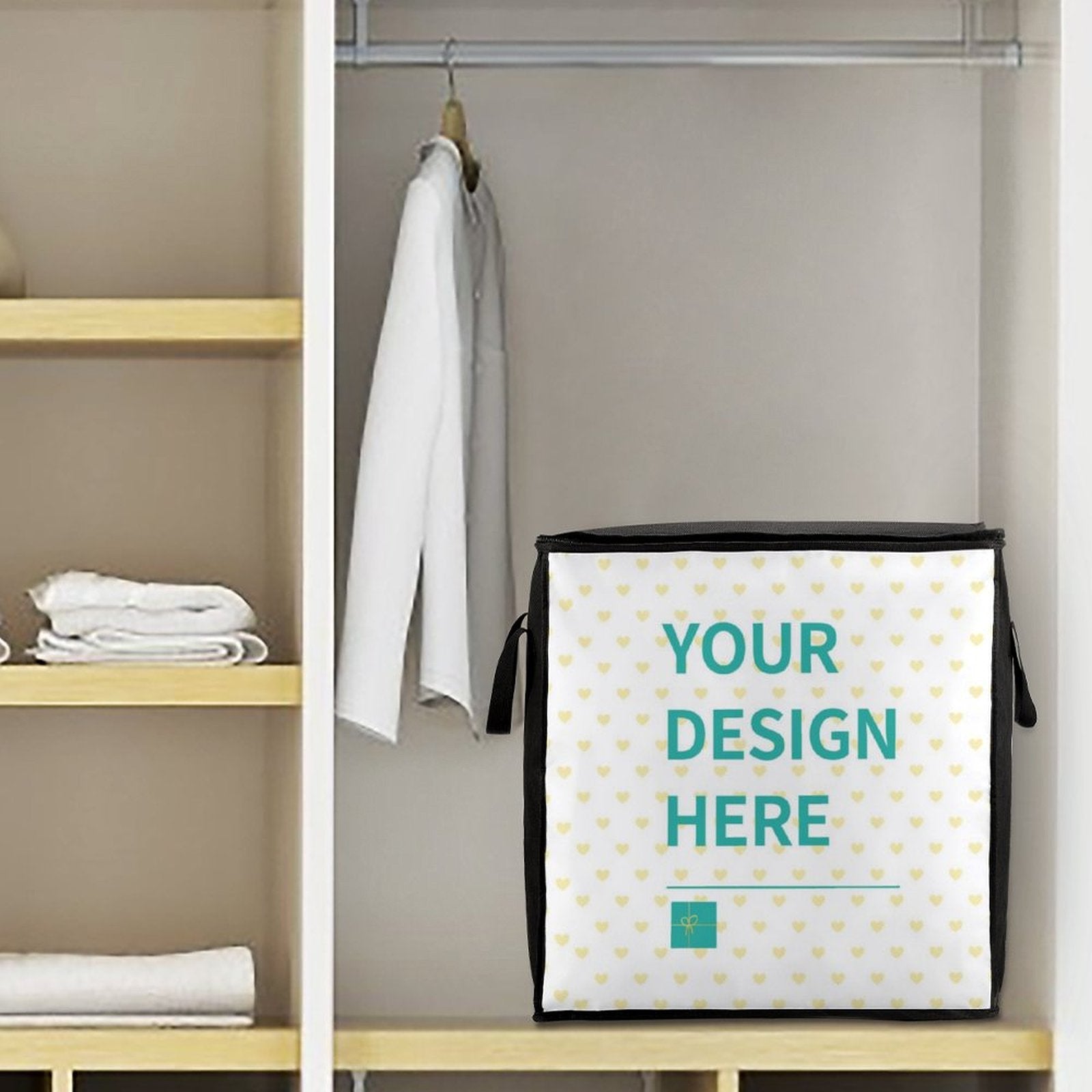 Customizable clothes storage bag, personalized design, ideal for storing blanket and bedding in closet