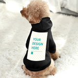 Customizable black dog bottoming shirt with hood, 'YOUR DESIGN HERE', comfortable pet clothes