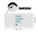 Personalized license plate with custom design option, aluminum car tag 6x12 inches.