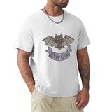 Men's white 'Bor Cat' graphic t-shirt. Classic crew neck tee, pure cotton fabric, from MyArtsyGift