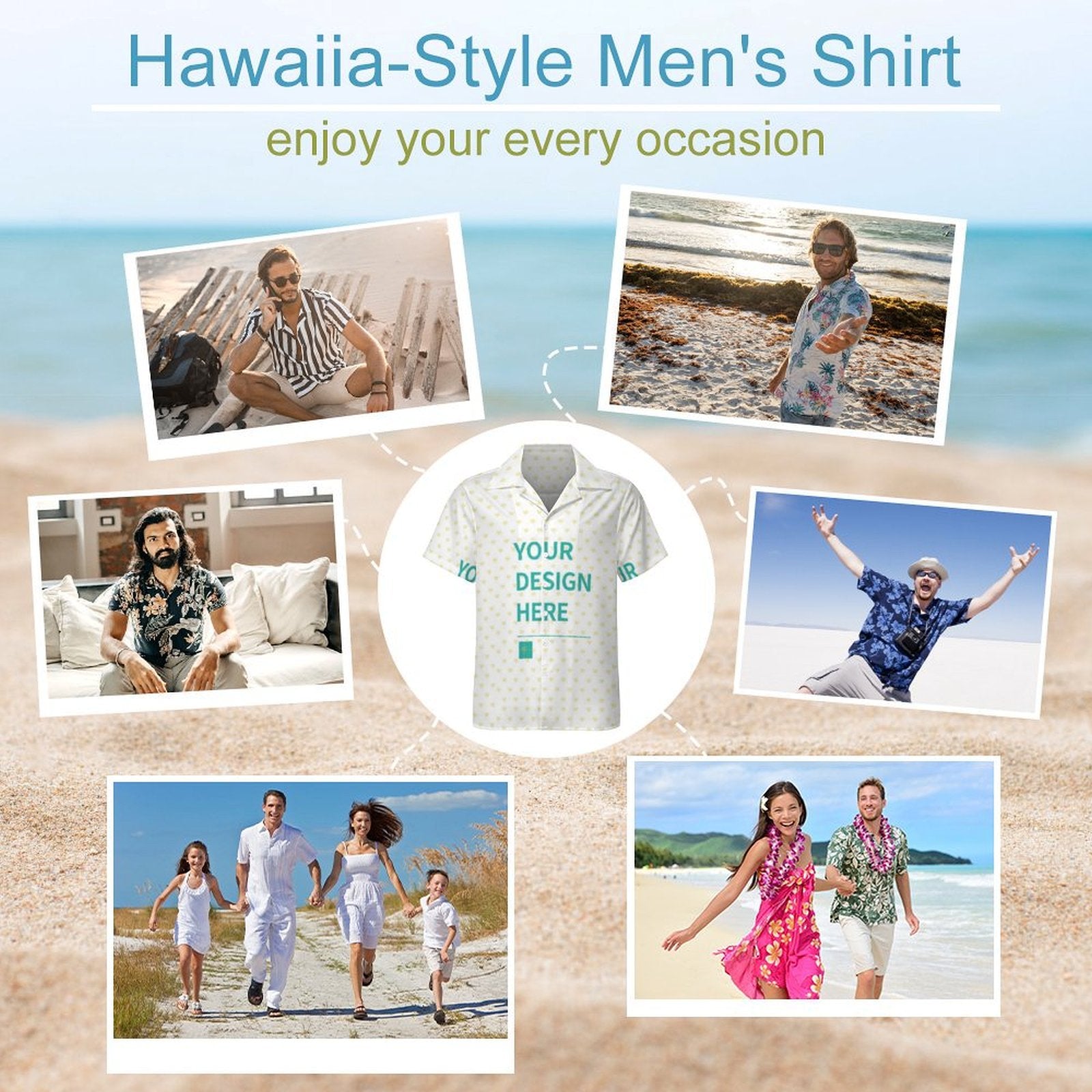 Custom Hawaiian Shirt with Your Design - Men's Short Sleeve Summer Shirt - MyArtsyGift