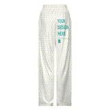 Personalized toddler pajama pants with heart pattern and 'YOUR DESIGN HERE' text