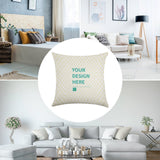 Customizable linen throw pillow case with 'YOUR DESIGN HERE' design, perfect for home decor, available on MyArtsyGift