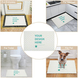 Customizable area rug with heart pattern and 'YOUR DESIGN HERE' text; perfect for bedrooms, kitchens, and more.