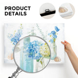 Beach Cottage Blue Florals canvas print. Watercolor floral art, USA made, perfect home decor.