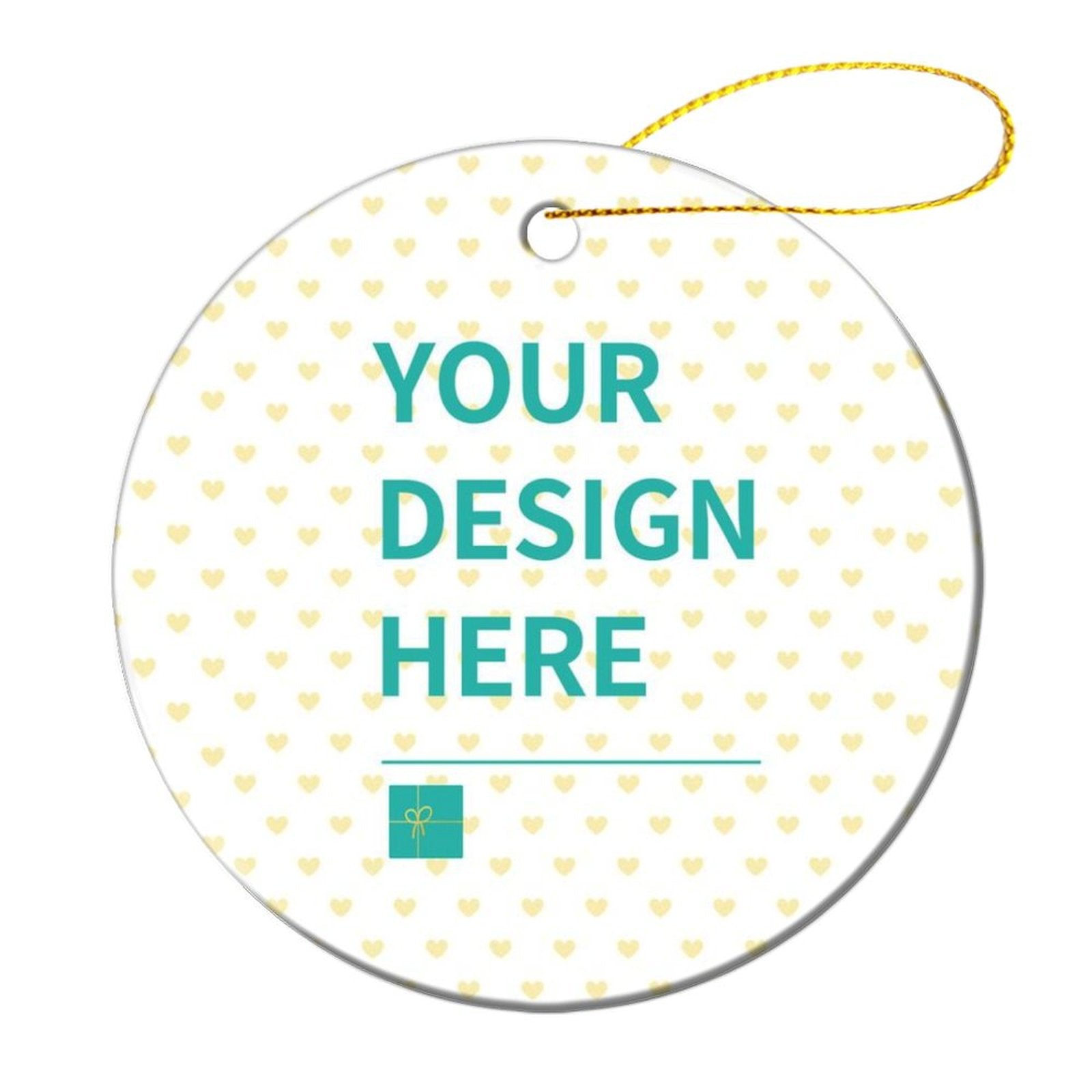 Personalized round ceramic Christmas ornament with custom design, perfect Xmas tree decoration