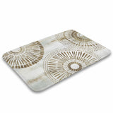 Coral velvet bath rug with gold mandala design for bathroom, non-slip and absorbent, bathroom decor