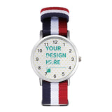 Personalized photo watch with nylon strap. Customizable design watches for men and women. Your design here.
