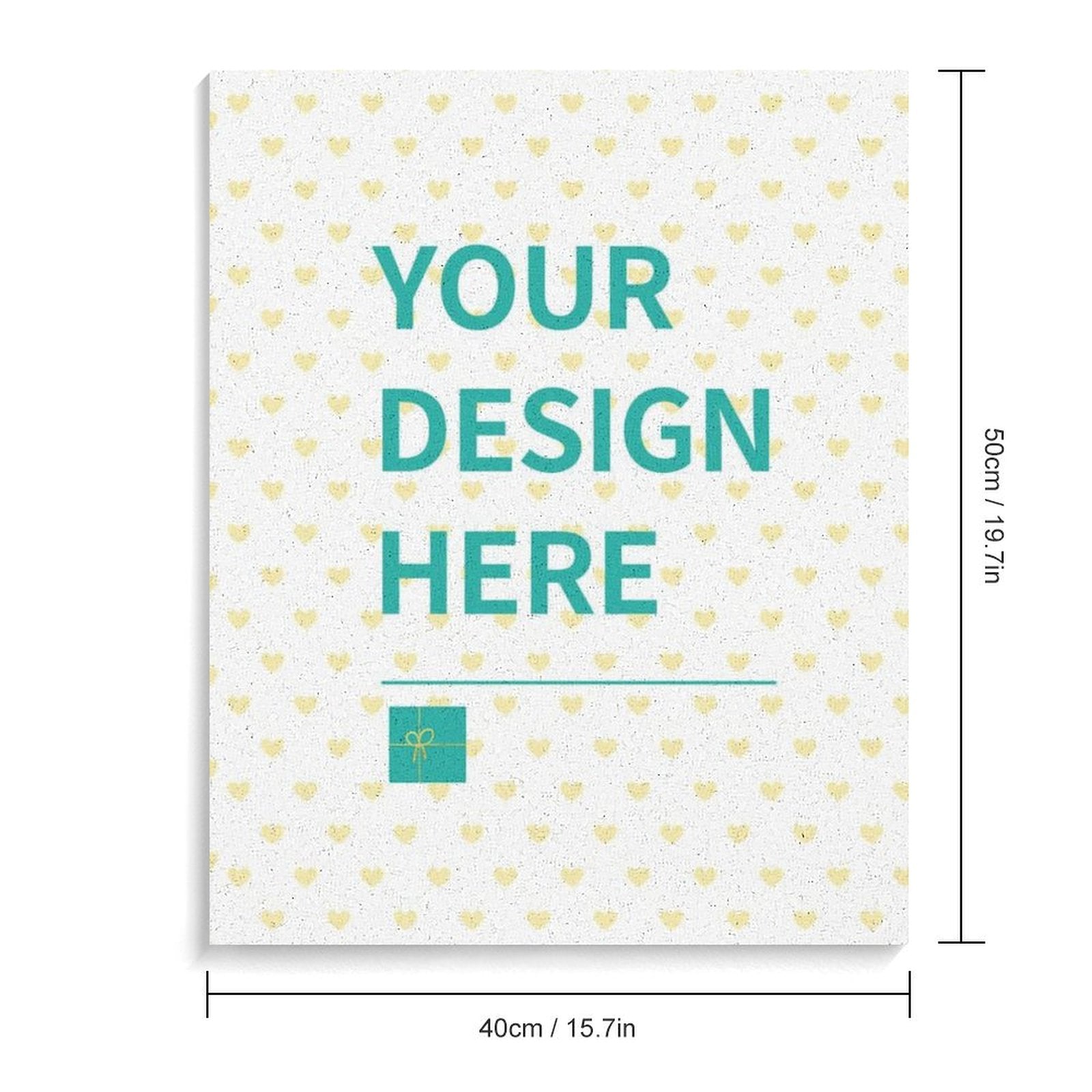 Custom paint by numbers canvas with text 'YOUR DESIGN HERE'. Personalized DIY paint kit, heart pattern, perfect gift.