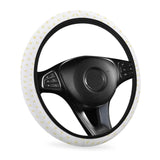 Yellow polka dot neoprene car steering wheel cover, car accessories for most vehicles