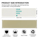 Custom metal sign dimensions, personalized outdoor sign with 'YOUR DESIGN HERE' and metal sign features.