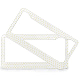 Custom license plate frame with yellow heart pattern, metal plate gift for car.