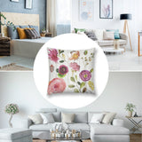 Floral watercolor throw pillow cover for sofa and couch decoration. Soft plush decorative pillow.