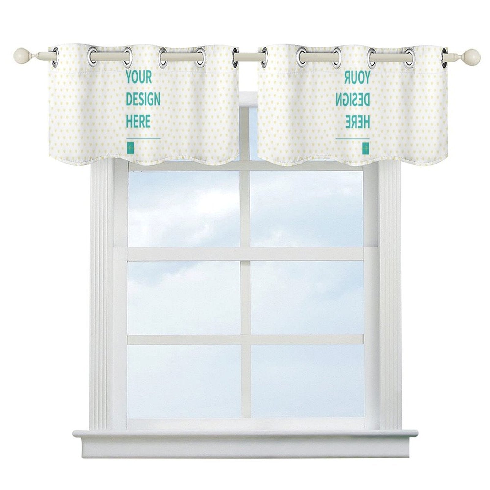 Custom Valance Curtain for Kitchen, Living Room, or Dining Room with Customizable Design - 'YOUR DESIGN HERE'