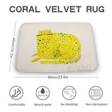 Coral velvet cat rug, non-slip bathroom rug, water absorbent, 60x40cm