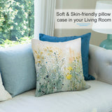 MyArtsyGift watercolor floral pillow cover, soft and skin-friendly, perfect for living room decor