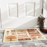 Autumn Entrance Doormat with Home Sweet Home text and fall motifs, rubber floor mat for indoor/outdoor use.