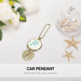 Gold car rear view mirror pendant with angel wings. Customizable design area. Zinc alloy material, add color to your journey.