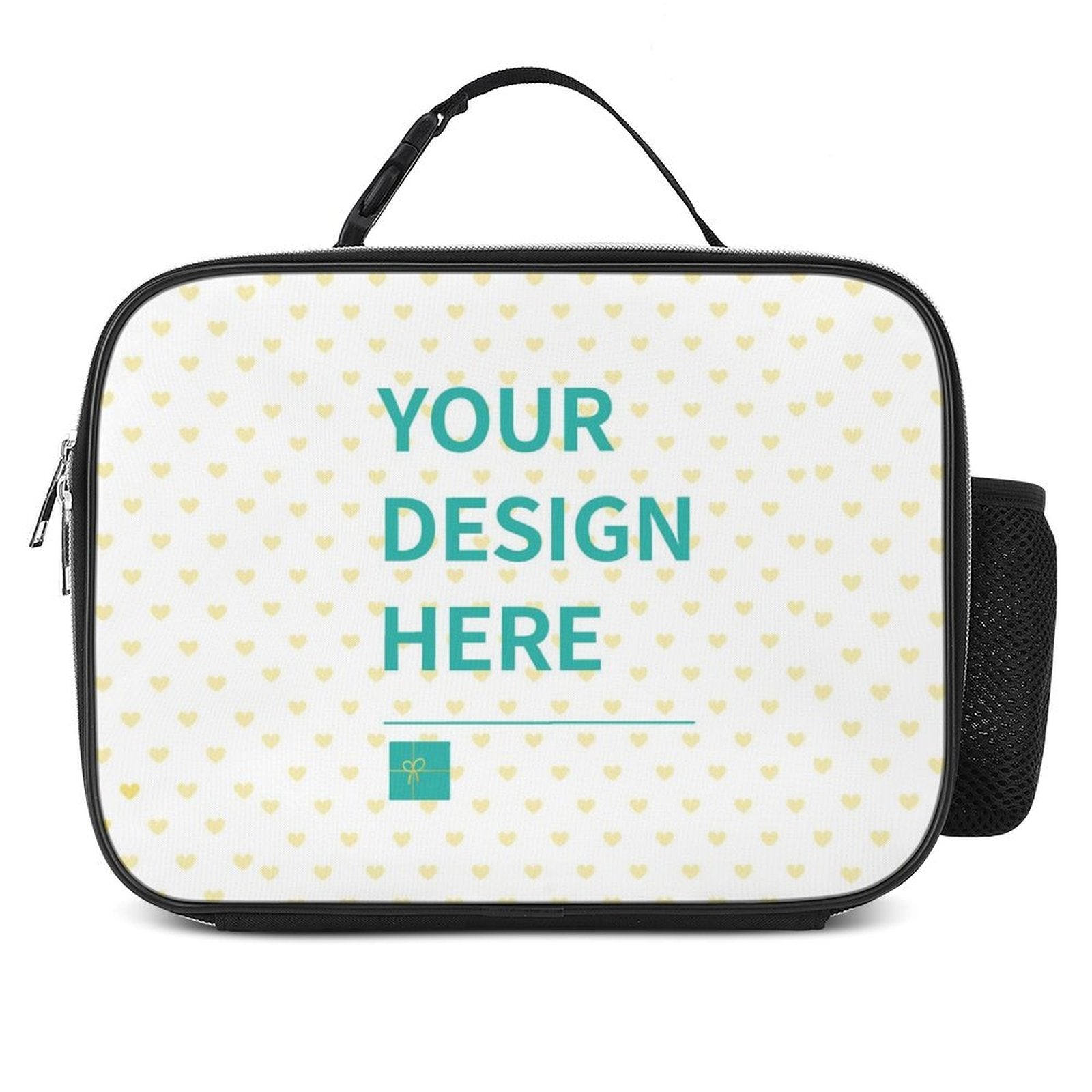Customizable lunch bag for men and women, personalized design, with a design area