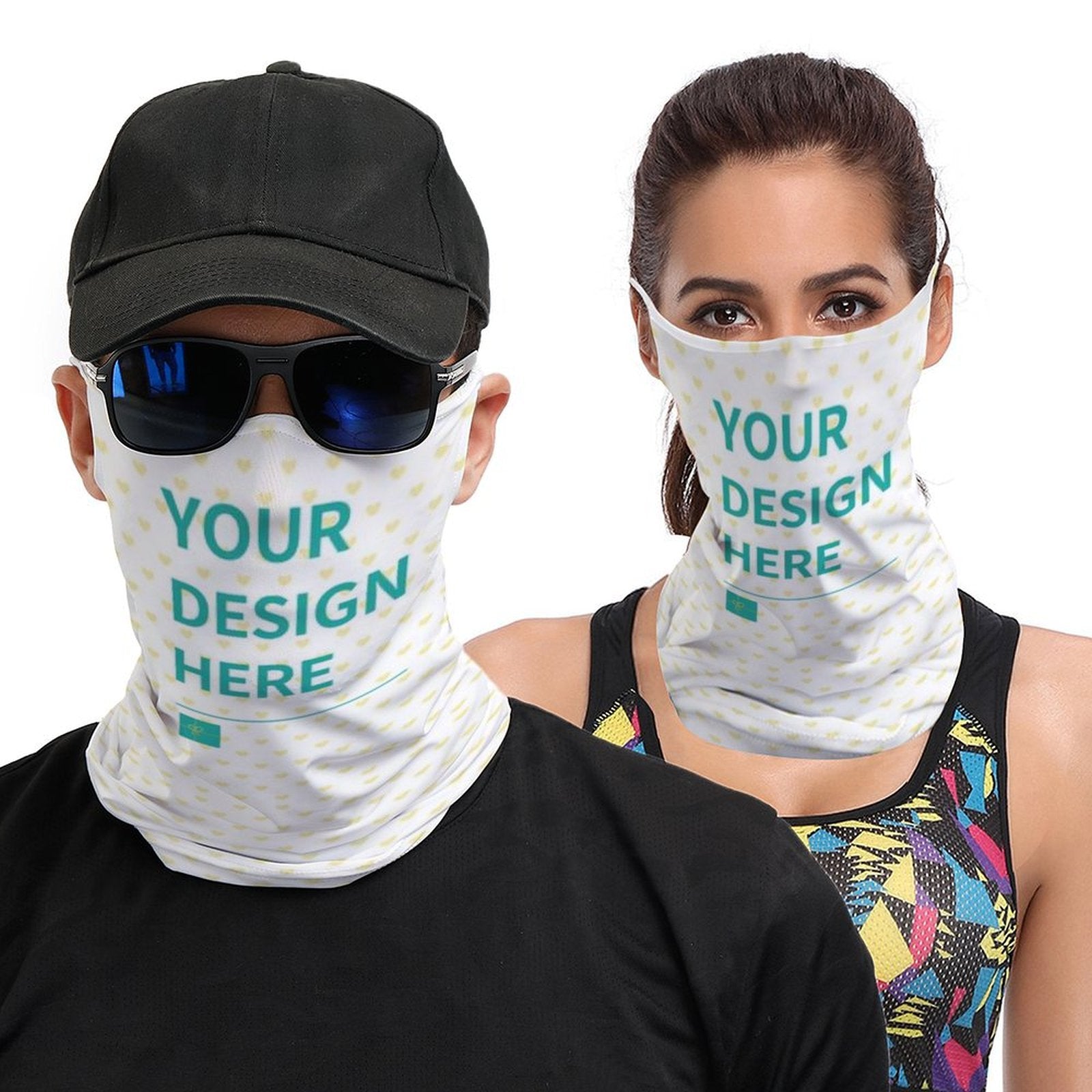 Custom Bandana Face Cover Magic Scarf for Men Women, personalized design, neck gaiter